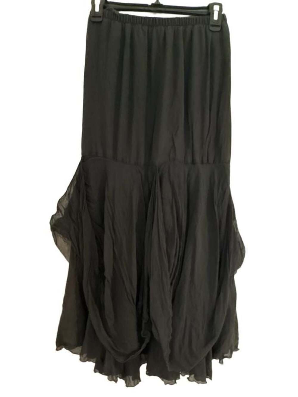 Vintage 90s Beth Schaeffer Silk Whimsigoth Asymmetrical Maxi Skirt